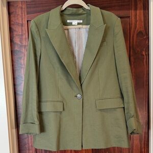 Veronica Beard Olive Linen Blazer